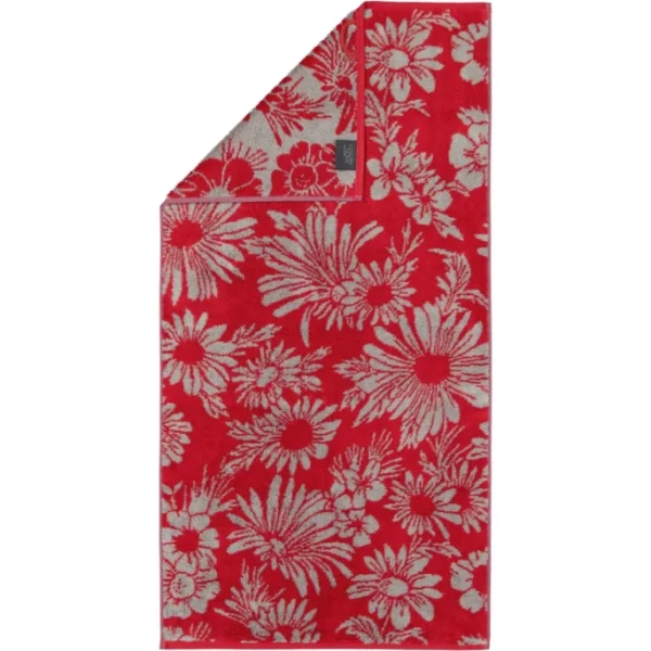 Besorgen ⌛ Cawö Two-Tone Floral Duschtuch – 80×150 Cm – Rot ? 1