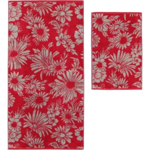 Besorgen ⌛ Cawö Two-Tone Floral Duschtuch – 80×150 Cm – Rot ? 8