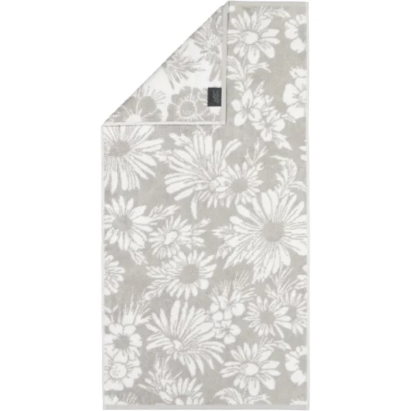 Rabatt ? Cawö Two-Tone Floral Duschtuch – 80×150 Cm – Grau ? 1