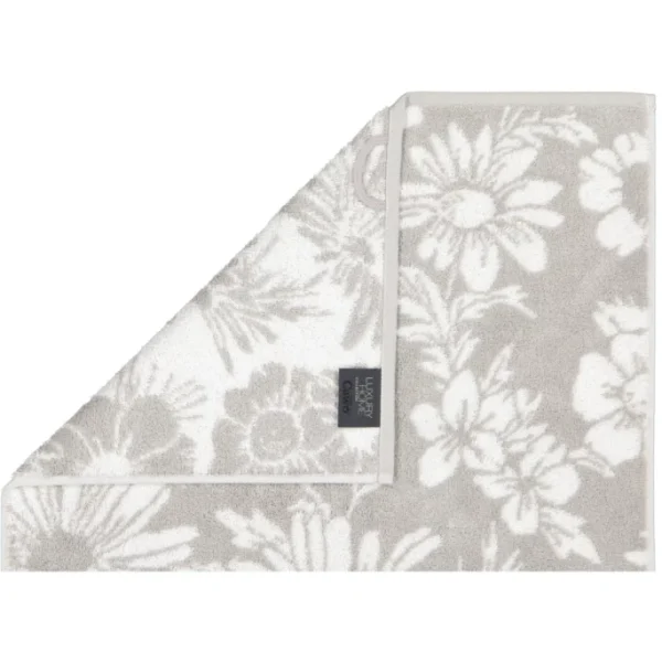 Rabatt ? Cawö Two-Tone Floral Duschtuch – 80×150 Cm – Grau ? 4