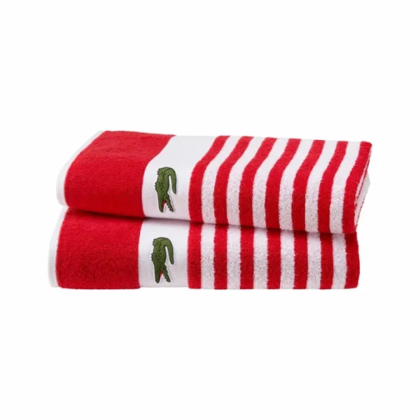 Coupon ? Lacoste FRIENDLY Duschtuch – 70×140 Cm – Rouge ? 3